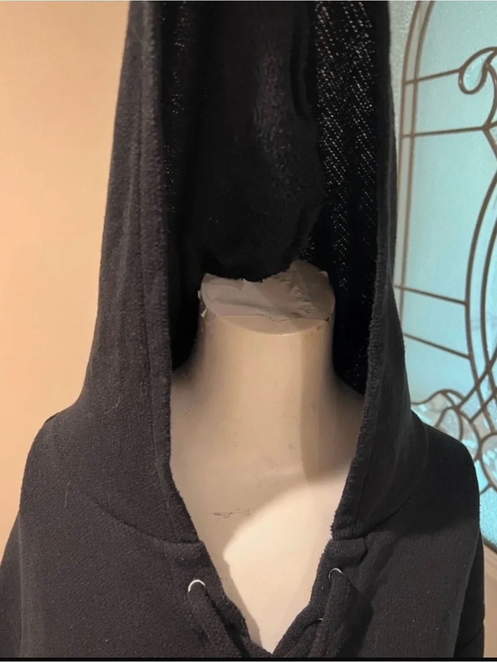 Michael Kors Black Lace-Up V-Neck Hoodie 3x